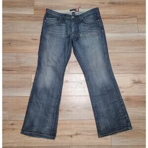 INC International Concepts Men's Jeans Bootcut Cowboy Denim Y2K Wash Size 36x32